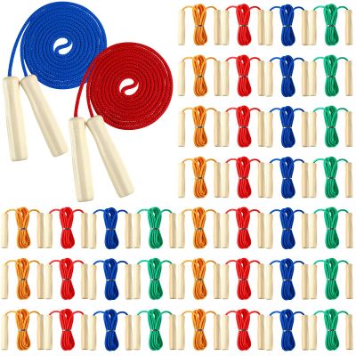 8.53 FT Jump Ropes for Kids Adults Adjustable Cotton Skipping Rope with Wooden Handle for End of The School Training Multiplayer Double Dutch Jump Rope Exercise Outdoor Fun School Sport Gift(15 Pack)