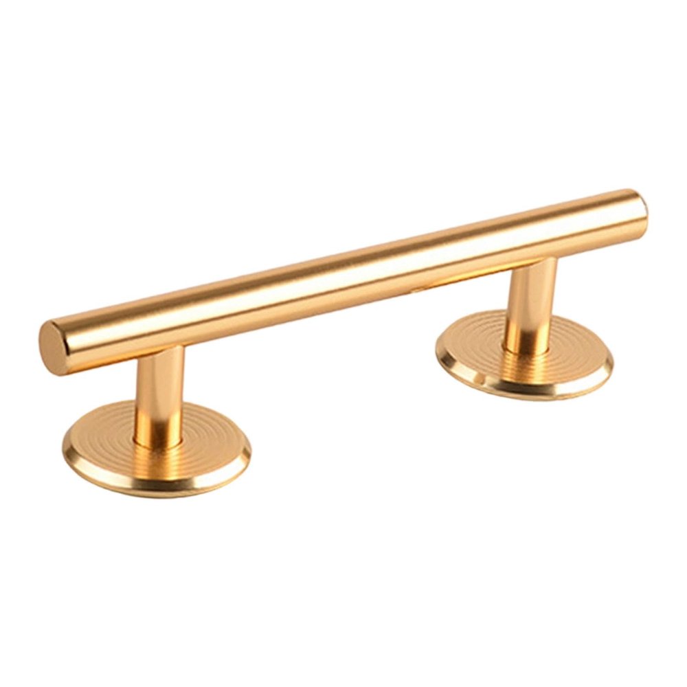 Simhoa Professional Fingerboard Rail, 20cm Skateboard Obstacle Rod with Stable Base, Mini Fingerboard Deck Fingerboard Ramp, Party Favor, Skatepark Accessory for Fingerboard Players, Round Gold