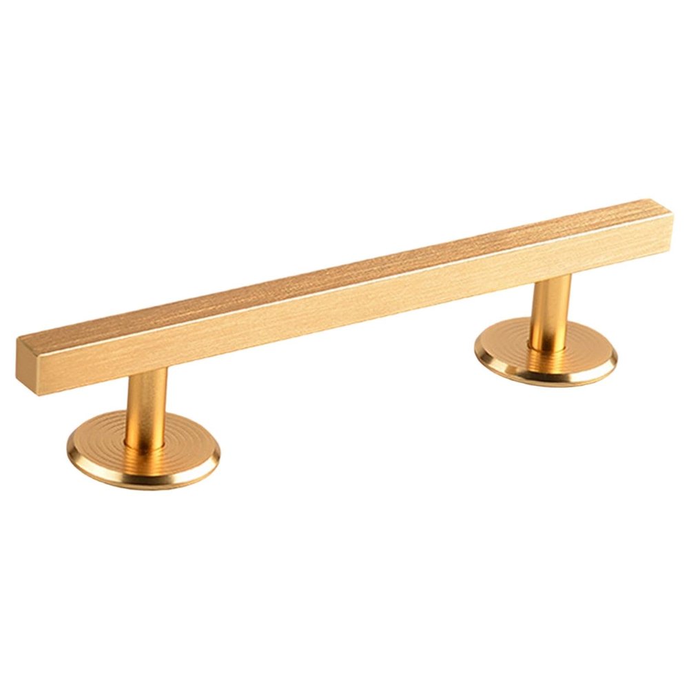 Simhoa Fingerboard Rail, 20cm Aluminum Alloy Grind Obstacle with Stable Base for Tabletop Skatepark Setups, Square Gold