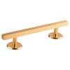 Simhoa Fingerboard Rail, 20cm Aluminum Alloy Grind Obstacle with Stable Base for Tabletop Skatepark Setups, Square Gold view 1