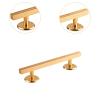 Simhoa Fingerboard Rail, 20cm Aluminum Alloy Grind Obstacle with Stable Base for Tabletop Skatepark Setups, Square Gold view 3