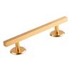 Simhoa Fingerboard Rail, 20cm Aluminum Alloy Grind Obstacle with Stable Base for Tabletop Skatepark Setups, Square Gold view 4