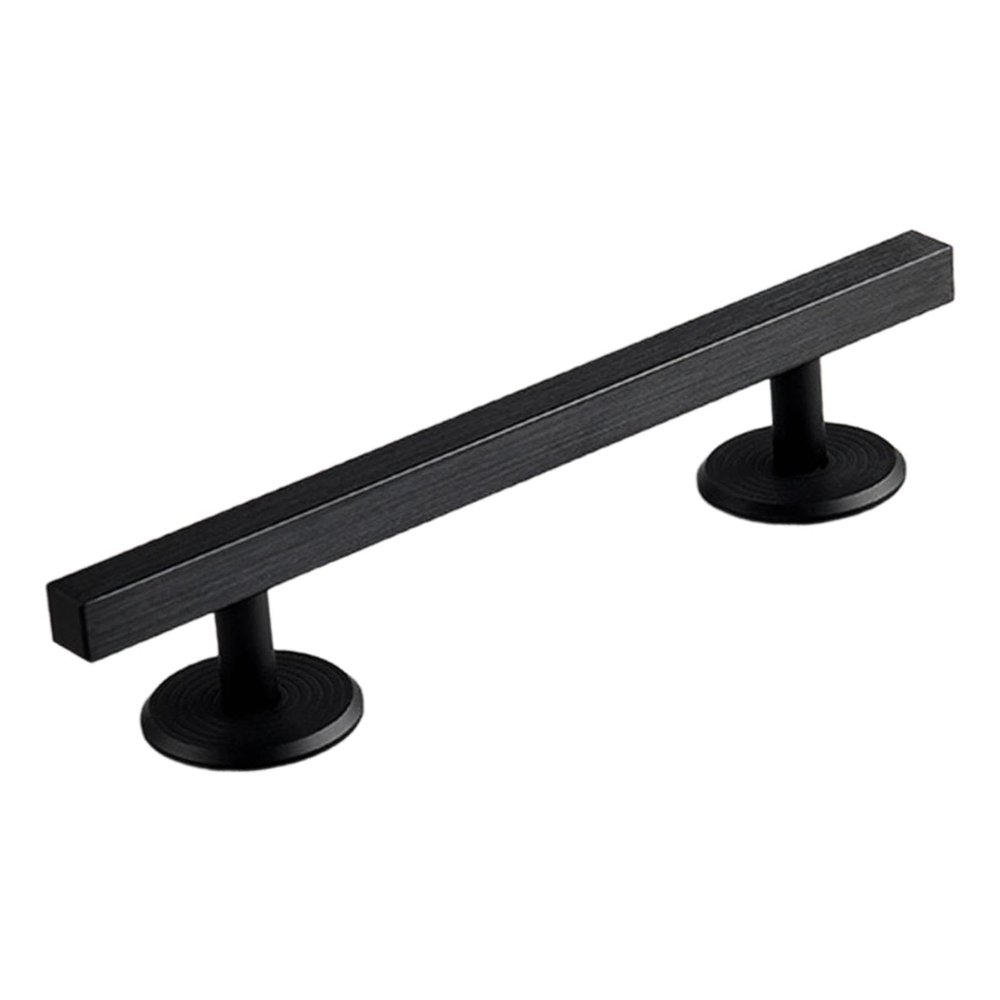 Simhoa Professional Fingerboard Rail, 20cm Skateboard Obstacle Rod with Stable Base, Mini Fingerboard Deck Fingerboard Ramp, Party Favor, Skatepark Accessory for Fingerboard Players, Square Black