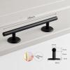 Simhoa Professional Fingerboard Rail, 20cm Skateboard Obstacle Rod with Stable Base, Mini Fingerboard Deck Fingerboard Ramp, Party Favor, Skatepark Accessory for Fingerboard Players, Round Black view 2