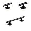 Simhoa Professional Fingerboard Rail, 20cm Skateboard Obstacle Rod with Stable Base, Mini Fingerboard Deck Fingerboard Ramp, Party Favor, Skatepark Accessory for Fingerboard Players, Round Black view 3