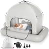 Inflatable Kids Travel Bed with Tent Ages 3+ Foldable Portable Bed view 1