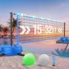 Haokelball LED Pool Volleyball Net Set, 15-32ft Adjustable Volleyball Net for Pool with Heavy Duty Base, Pool Volleyball Set for Inground Pools, Pool Toys & Pool Games for Kids & Adults, 2 Balls view 1