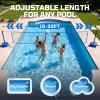 Haokelball LED Pool Volleyball Net Set, 15-32ft Adjustable Volleyball Net for Pool with Heavy Duty Base, Pool Volleyball Set for Inground Pools, Pool Toys & Pool Games for Kids & Adults, 2 Balls view 2