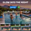 Haokelball LED Pool Volleyball Net Set, 15-32ft Adjustable Volleyball Net for Pool with Heavy Duty Base, Pool Volleyball Set for Inground Pools, Pool Toys & Pool Games for Kids & Adults, 2 Balls view 4