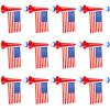 Glimin 12 Pcs USA Stadium Horns 11 Inch Vuvuzela Horns with American Flags Plastic Trumpet Cheering up for Sporting Events 250th Patriotic Noise Makers for Stadium National Sport Events Soccer Fans view 1