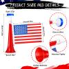 Glimin 12 Pcs USA Stadium Horns 11 Inch Vuvuzela Horns with American Flags Plastic Trumpet Cheering up for Sporting Events 250th Patriotic Noise Makers for Stadium National Sport Events Soccer Fans view 2