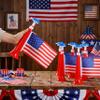 Glimin 12 Pcs USA Stadium Horns 11 Inch Vuvuzela Horns with American Flags Plastic Trumpet Cheering up for Sporting Events 250th Patriotic Noise Makers for Stadium National Sport Events Soccer Fans view 3