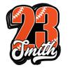 Custom Baseball Player Name Number Sticker Personalized Sports Team Fan view 1