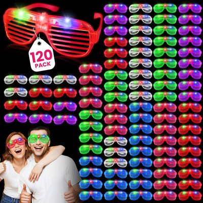 AstrivixDD 120 Pack LED Glasses, 6 Colors, Glow in The Dark Party Supplies