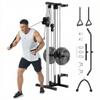 Wall Mount Cable Station, 18 Position Height Adjustable LAT Pulldown Machine with Dual Pulley System, Cable Crossover Machine for Home Gym view 1
