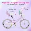 BABY JOY Girls Bike with Streamers & Doll-Seat, Kids Bike for 3-8 Years Old view 4