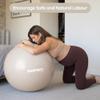 BABYGO Birthing Ball - Pregnancy Yoga Labor & Exercise Ball & Book Set Trimester Targeting, Maternity Physio, Birth & Recovery Plan Included Anti Burst Eco Friendly (Oatmeal, 65cm - Manual) view 2