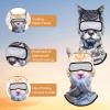 Quuztao 3PCS 3D Cat Ski Mask, Funny Animal Sheisty Breathable Mask for Party Festivals Skiing Riding & Outdoor Orange/Black view 3