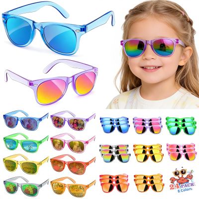 ZXNXZNX 24 Bulk Kids Sunglasses Party Favors for Toddler Boys Girls Age 3-8