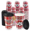 Sowinvent 16 oz Champion Cup A Salute To England, 1966 World Soccer Champion, 120 Sets Disposable Paper Party Cups with Lids, Restaurant Catering Concession & Fan Event Decorations, COME ON ENGLAND view 1