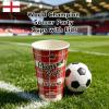 Sowinvent 16 oz Champion Cup A Salute To England, 1966 World Soccer Champion, 120 Sets Disposable Paper Party Cups with Lids, Restaurant Catering Concession & Fan Event Decorations, COME ON ENGLAND view 4