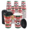 Sowinvent 16 oz Champion Cup A Salute To Italy, 4-Time World Soccer Champion, 120 Sets Disposable Paper Party Cups with Lids, Restaurant Catering Concession & Fan Event Decorations, FORZA AZZURRI 2030 view 1