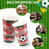 Sowinvent 16 oz Champion Cup A Salute To Italy, 4-Time World Soccer Champion, 120 Sets Disposable Paper Party Cups with Lids, Restaurant Catering Concession & Fan Event Decorations, FORZA AZZURRI 2030 view 4