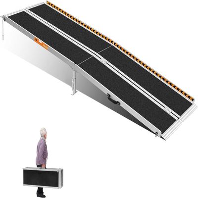 KOLOTOOL 8FT Portable Aluminum Wheelchair Ramp for Home with Support Legs