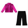 Ocealan Sparkly Latin Dance Outfits for Boys Girls Sequined Shirts with Trousers Jazz Rumba Salsa Dancewear for Performance Hot Pink 14 Years view 3