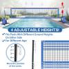 Swimming Pool Volleyball Net Set for Adults and Family | Max 30ft & 4-Height Adjustable | Angled Tension Poles + 2 Water-Filled Bags for Superior Stability | Pool Volleyballs + Storage Bag (Blue) view 4