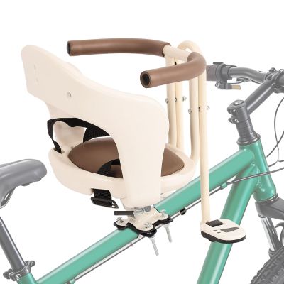 Child Bike Seat Front Mounted for Adult Bike with Soft Cushion, White