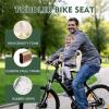 Child Bike Seat Front Mounted for Adult Bike with Soft Cushion, White view 2