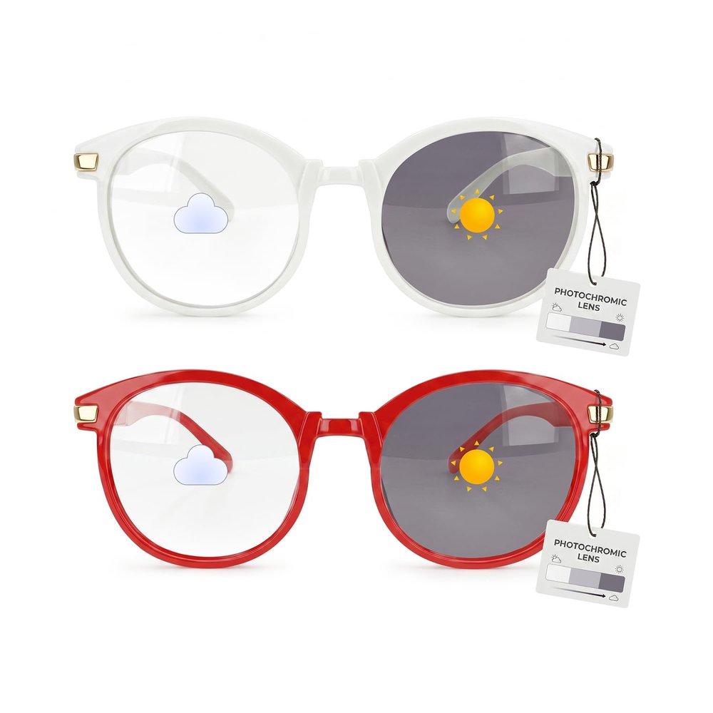 Kids Sunglasses,Light Fashion Photochromic lense, Toddler Sunglasses 2 Pair