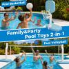 MagnaTree 2-in-1 Pool Volleyball Net&Pool Basketball Hoop 51" Height Pool Set,Inground 16FT Pool Volleyball Net or Pool Basketball Hoop Poolside Combo for Summer Party Games,Includes 4 Balls view 2