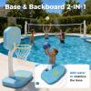 MagnaTree 2-in-1 Pool Volleyball Net&Pool Basketball Hoop 51" Height Pool Set,Inground 16FT Pool Volleyball Net or Pool Basketball Hoop Poolside Combo for Summer Party Games,Includes 4 Balls view 3