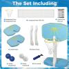 MagnaTree 2-in-1 Pool Volleyball Net&Pool Basketball Hoop 51" Height Pool Set,Inground 16FT Pool Volleyball Net or Pool Basketball Hoop Poolside Combo for Summer Party Games,Includes 4 Balls view 4