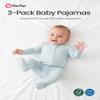 PATPAT 3 Pack Bamboo Viscose Baby Footed Pajamas with Anti-Grips Navy/Slate/Sky 9-12 Months view 2