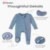 PATPAT 3 Pack Bamboo Viscose Baby Footed Pajamas with Anti-Grips Navy/Slate/Sky 9-12 Months view 4
