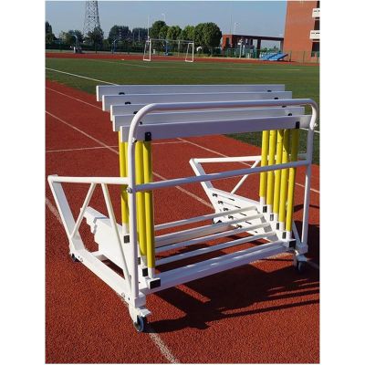 DEGQSTPC Hurdle Cart for Gymnasiums/Schools, Portable Hurdle Racks Transportation Trolley,4-Wheel Hurdle Cart,Track and Field Equipment Transport Vehicle