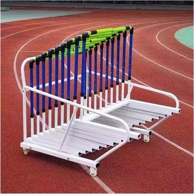 DEGQSTPC 4 Wheeler Hurdle Cart for Gymnasiums/Schools, Track Hurdles Training Equipment Transportation Trolley Removable, Mobile Football Training Hurdle Carrier Carts for Soccer Training Field