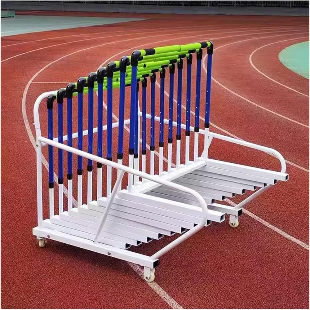 DEGQSTPC 4 Wheeler Hurdle Cart for Gymnasiums/Schools, Track Hurdles Training Equipment Transportation Trolley Removable, Mobile Football Training Hurdle Carrier Carts for Soccer Training Field