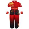 ACSUSS Boys Girls Dragon Chinese Top with Pants Kung Fu Suit Sets B Red Black 11-12 view 3