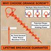 Orange Screw Ultimate Ground Anchors: Heavy Duty Screw-in Tent Stakes for High Wind, Sand, Canopies, and Camping - Made in USA, Included T-Grip Tool - (Large, 2 Pack, Orange) view 2