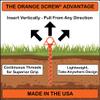 Orange Screw Ultimate Ground Anchors: Heavy Duty Screw-in Tent Stakes for High Wind, Sand, Canopies, and Camping - Made in USA, Included T-Grip Tool - (Large, 2 Pack, Orange) view 3