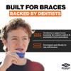 Shock Doctor Braces Football Mouth Guard, Upper and Lower Teeth. Convertible, Ultra Double Protection, Comfortable and Durable Mouthguard. view 2