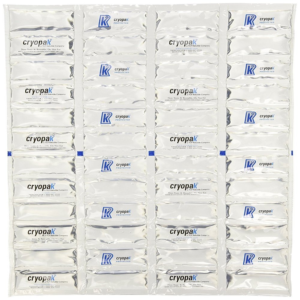 Cryopak 4 Large Multi Purpose Reusable 12x17 Non Toxic Ice Blanket Freeze Pack for Coolers Boating Fishing Camping Keep Food Fresh