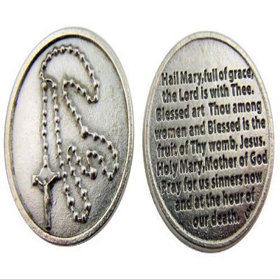 Rosary with Hail Mary Blessed Holy Mother of God Prayer Pocket Token Keepsake