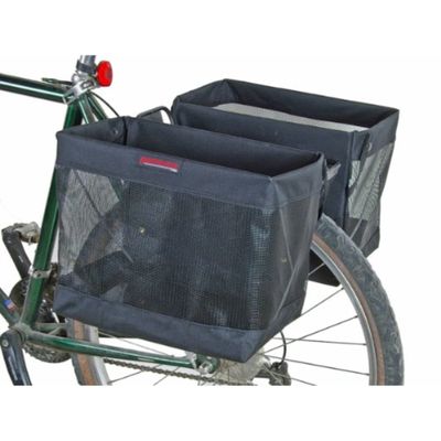 Bushwhacker Omaha Bicycle Grocery Panniers  Foldable Bike Rack Bags & Basket for Groceries  Easy 3-Point Mounting System  Pair of Rear Bags for Shopping and Cycling Commuting