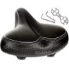 Bikeroo Wide Cruiser Saddle - Comfort Seat Fits Indoor & Outdoor Bicycles - Steel Spring & Elastomer Suspension - Memory Foam - Black view 1