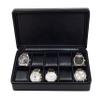 TIMELYBUYS 10 Watch Briefcase Black Carbon Fiber Zippered Travel Storage Case 50MM Father's Day view 1